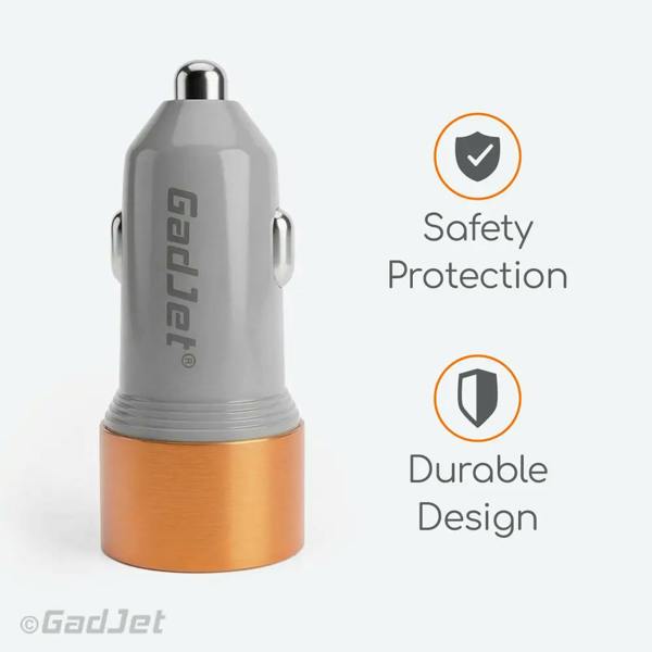 GadJet USB-C + USB-A QC Car Charger