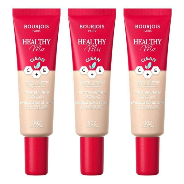 Bourjois Paris 3 x Bourjois Paris Healthy Mix Tinted Beautifier 30ml - 002 Light
