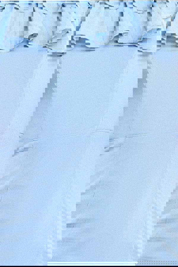 Frilled Off The Shoulder Pleated Chiffon Maxi Dress - Dusky Blue DR4273