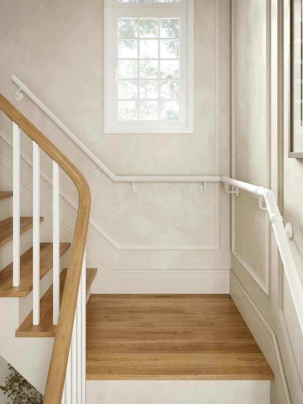 Handrails Direct Edstone Matt White Quarter Landing Handrail