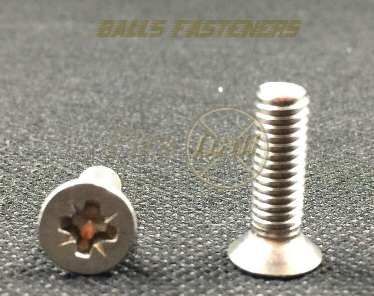 Fixaball M4 Machine Screws Pozi Countersunk A2/304 Stainless Steel