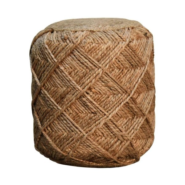 Artisan Furniture Jute Fiber Footstool Small Pattern