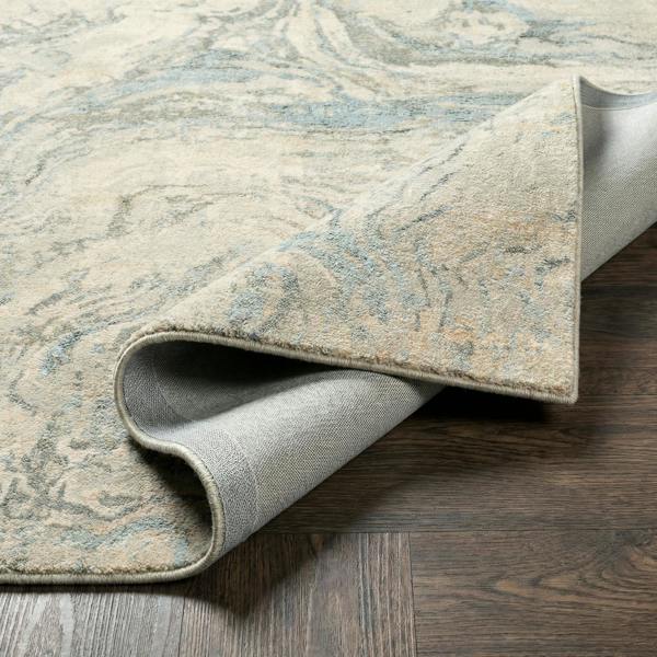 Livabliss Avellino-Abstract Beige Grey Blue Modern Marble High Pile Rug