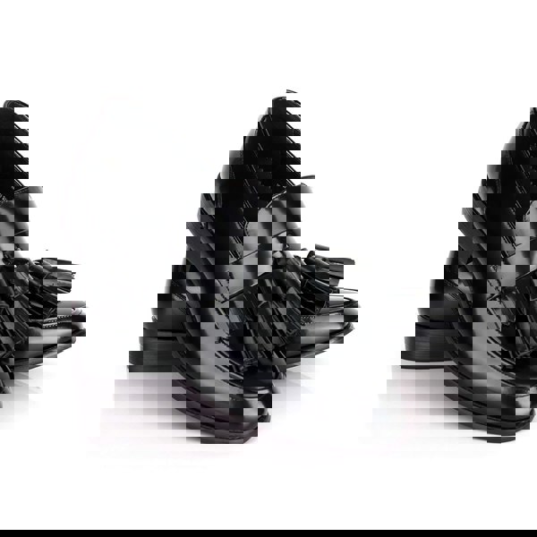 David WeJ Patent Leather Loafers with Tassels - Black