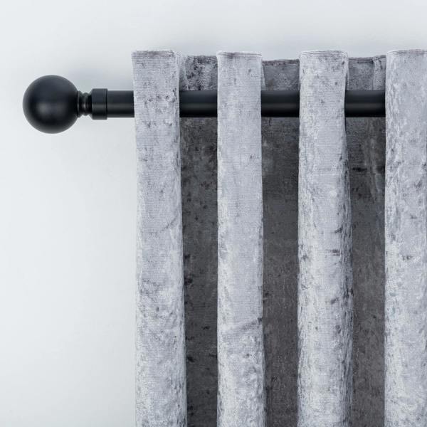 A.Unique Home Plain Ball Extendable Curtain Pole (25/28mm) (Matte Black,70cm - 120cm)