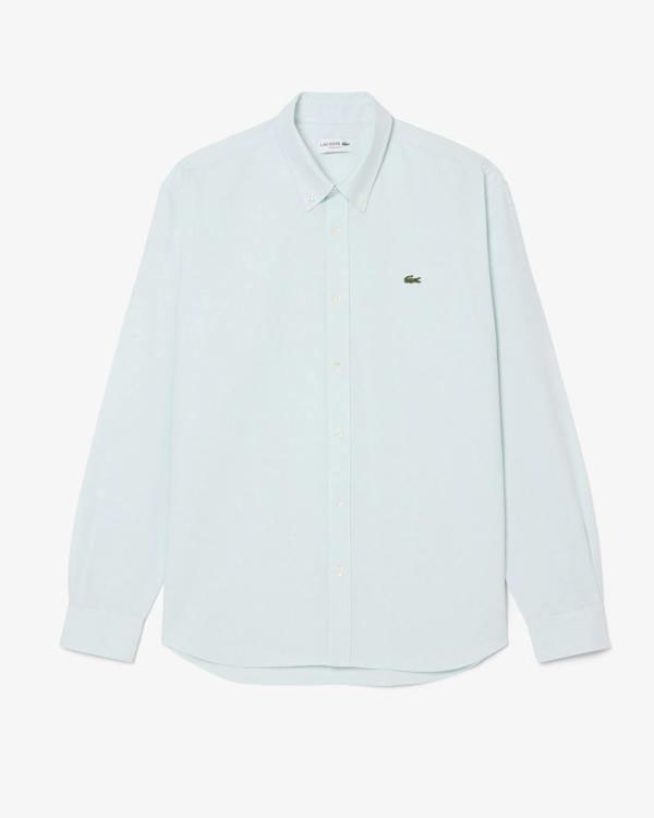 Lacoste Casual Oxford Mens Long Sleeve Shirt - Rill/White MR8 | CHO | Designer Mens Long Sleeve Shirts
