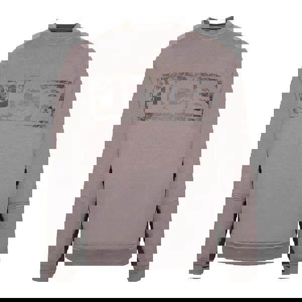 JCB Crew Trade Mens Work Pull Over Sweat Shirt, grey sweatshirt with black logo design and elastic cuffs.