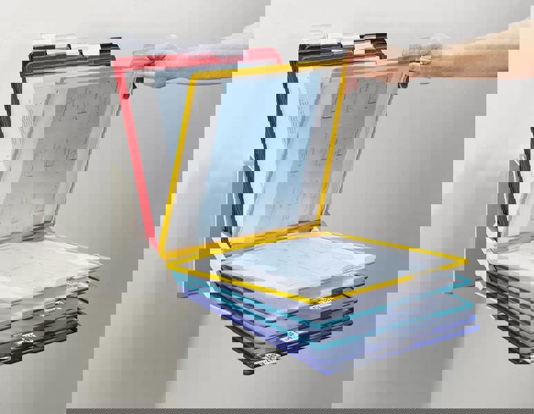 Durable VARIO PRO 10 Display Panel Desk Stand | 10 Panels | A4 Colour Coded