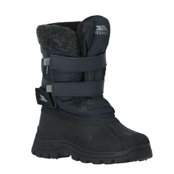 Trespass Childrens Boys Strachan II Waterproof Touch Fastening Snow Boots - Navy