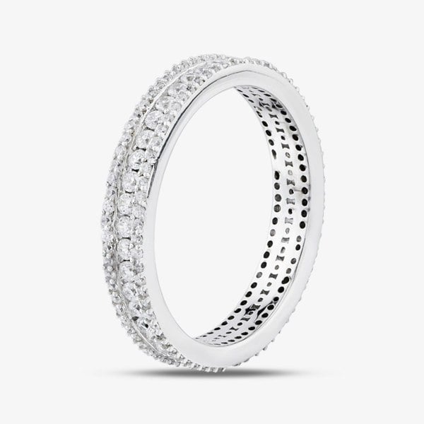 T. H. Baker Silver Cubic Zirconia Full Eternity Band Ring OJR0228
