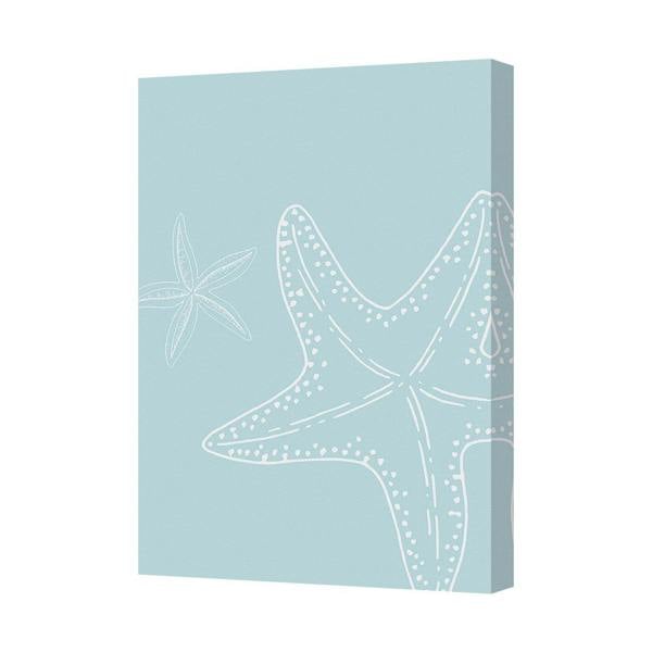 Benjamin Tate Design Coastal Starfish Canvas Wall Art Ocean Blue Beach Decor