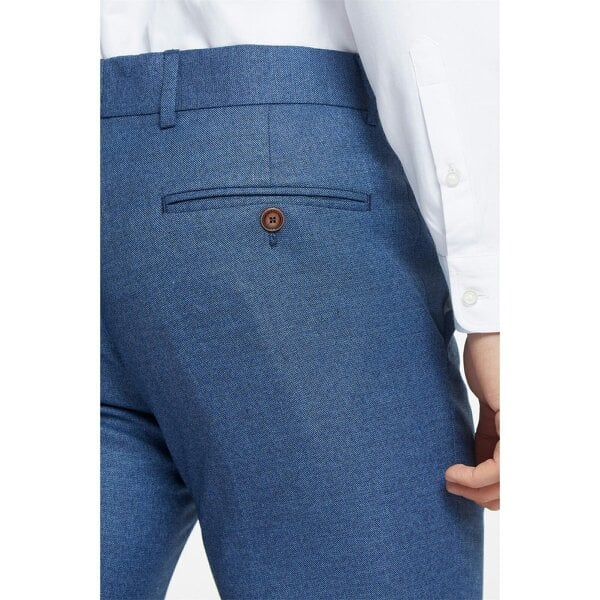 Antique Rogue Slim Fit Blue Texture Stretch Trousers