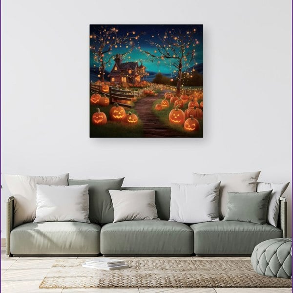 Warren Reed Enchanted Hallowen Pumpkin Patch Canvas