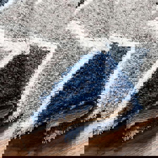 Livabliss Urban Shag-Modern Grey Charcoal Blue White Soft Plush Pile Rug