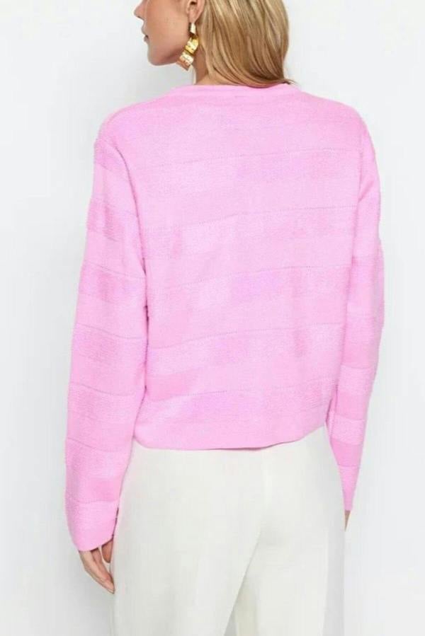 WOVCOR Crew Neck Knit Cardigan