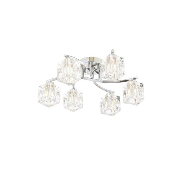 Pagazzi Lighting Coraline 6-Light Polished Chrome Semi-Flush Ceiling Light