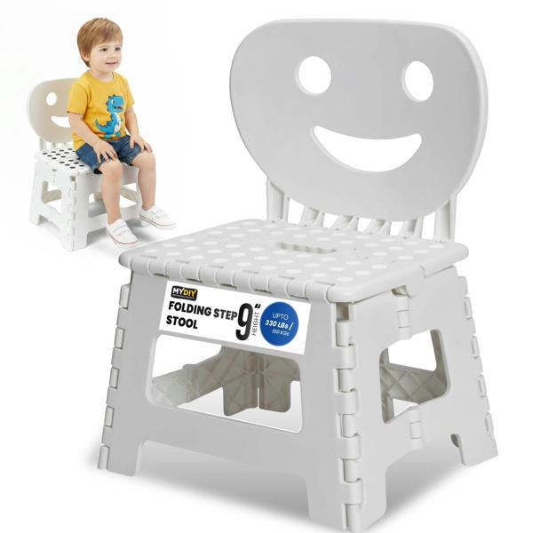 MY DIY PROFESSIONAL PRODUCTS Folding Step Stool-2-in-1 Foldable Chair & Step Stool-Lightweight Step Stools Supporting up to 150kg