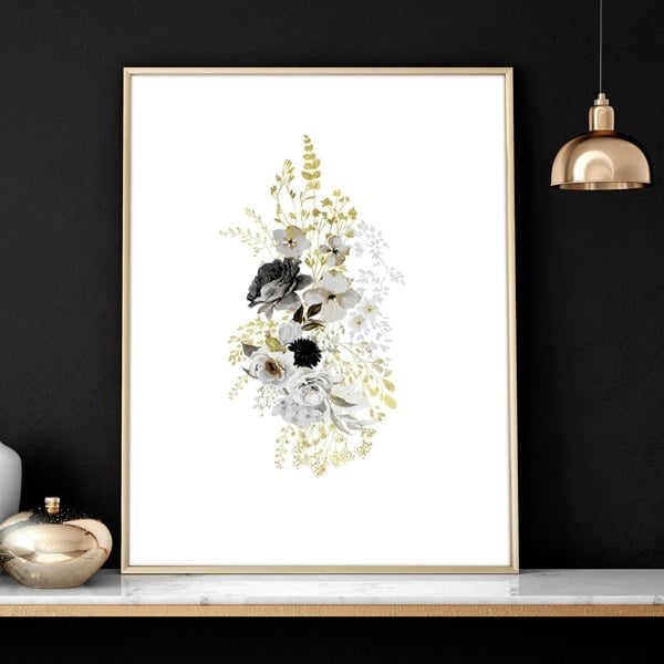 Wall art for large living room wall | set of 3 Floral wall art prints