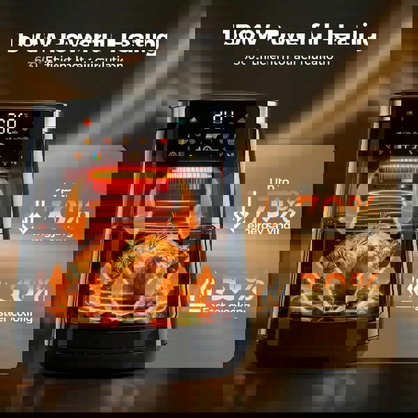 Spector 5L Digital Air Fryer 1500W Oil Free Hot Air Healthy Frying Cooker Black