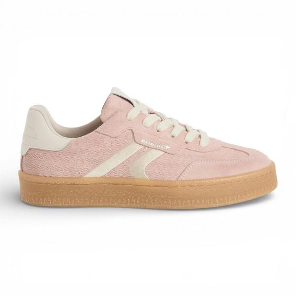 Tamaris Women's Pink Leather White Stripes Trainers Sneaker Shoes