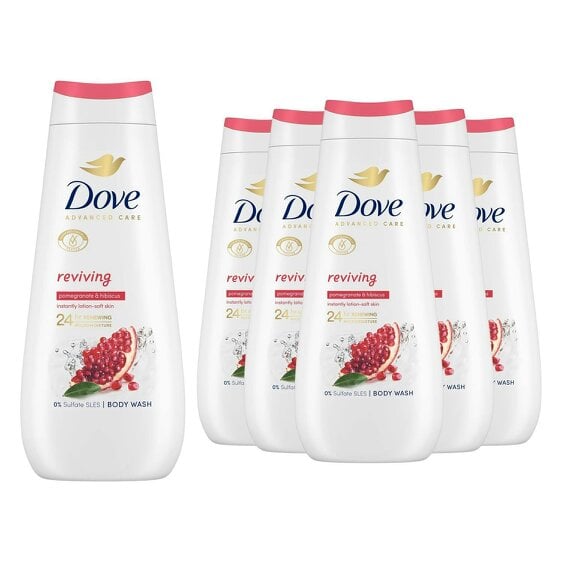 Dove Advanced Care Reviving Body Wash 24H Renewing Micromoisture, 6x400ml