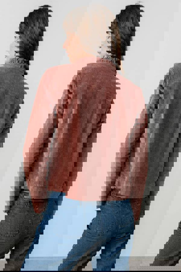 Lily & Me Rene Stretch Jumbo Cord Jacket Antique Rose