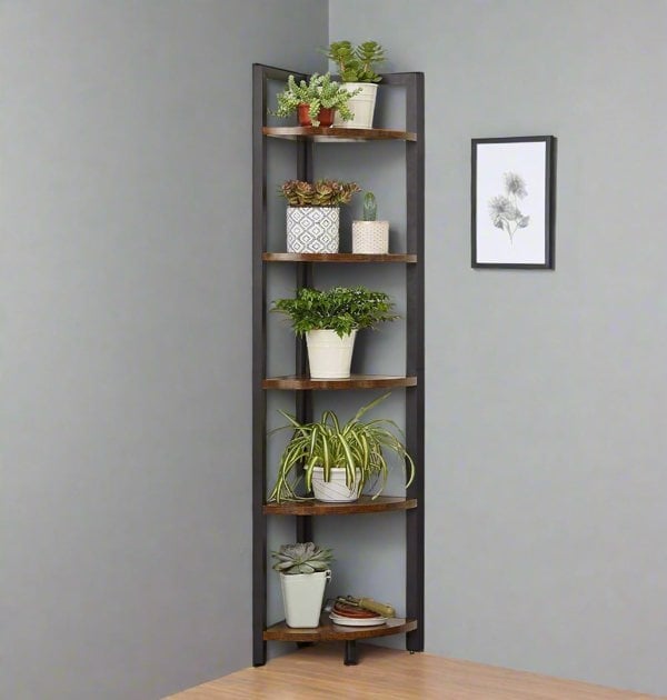 Modcraft Industrial Style 5-Tier Freestanding Corner Shelf