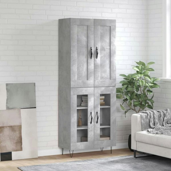 Berkfield Highboard Concrete Grey 69.5x34x180 cm Engineered Wood