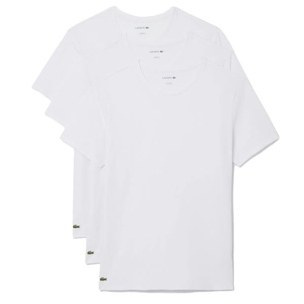 Lacoste 3 Pack Lounge Cotton T-Shirts White/White/White