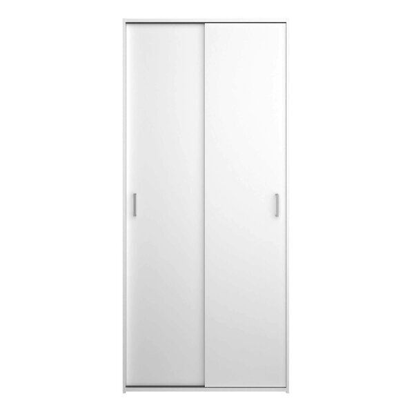 Wyld Haus Munich White Wooden Sliding Door Wardrobe 2 Doors 3 Shelves
