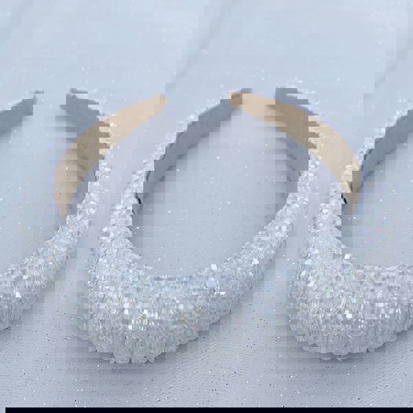 white headband beaded sparkly headband