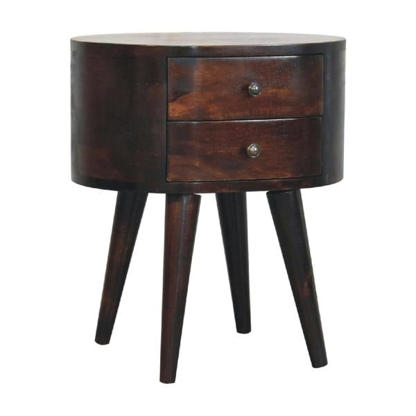 Artisan Furniture Light Walnut Rounded Bedside Table