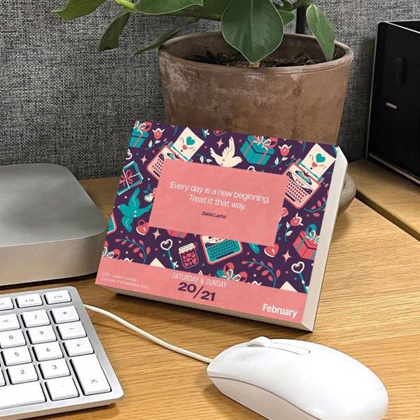 Positive Vibes Only Desk Calendar 2027, Desk Calendars, Day To View, Lifestyle, Gift