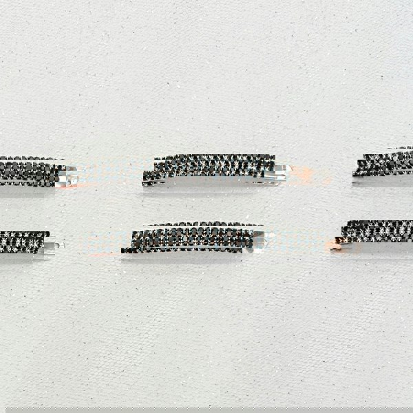 Diamante Hair Slides Large Black