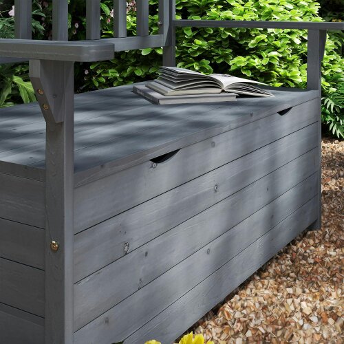 Wyld Haus Cozicce Metal Grey 2 Seater Outdoor Storage Bench With Lift Up Seat