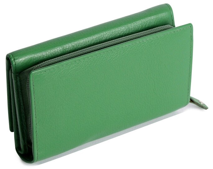 SADDLER Compact Trifold Leather Purse "Eleanor" – Handmade by Saddler | RFID Protected & Gift Boxed | 10 Card Slots & Rear Zip Coin Pocket