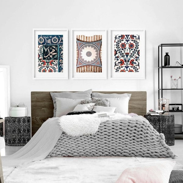 Islamic Art and geometry | set of 3 Bedroom wall art