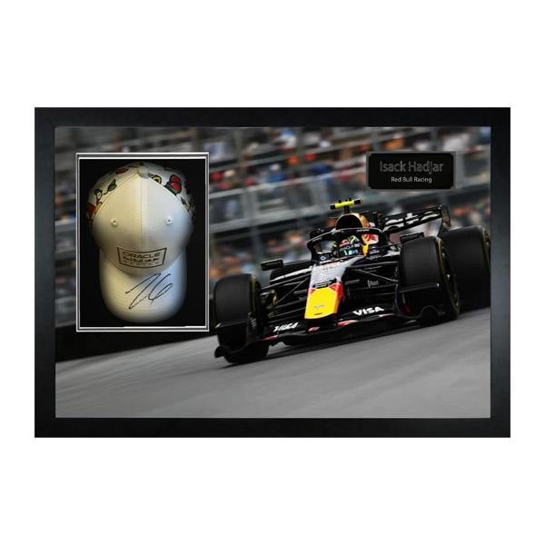 Isack Hadjar Signed Red Bull Racing F1 Cap Iconic Frame (ACG Cert)