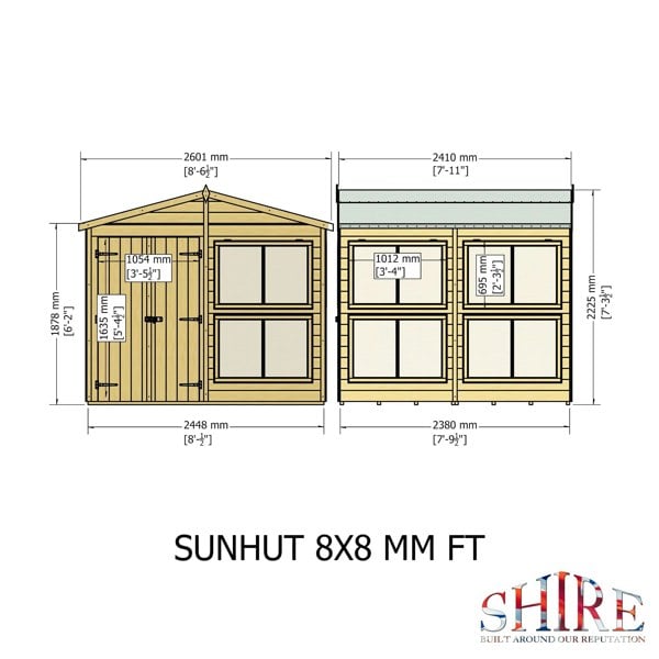 8x8 Sunhut Potting Shed with double doors - Best Shed