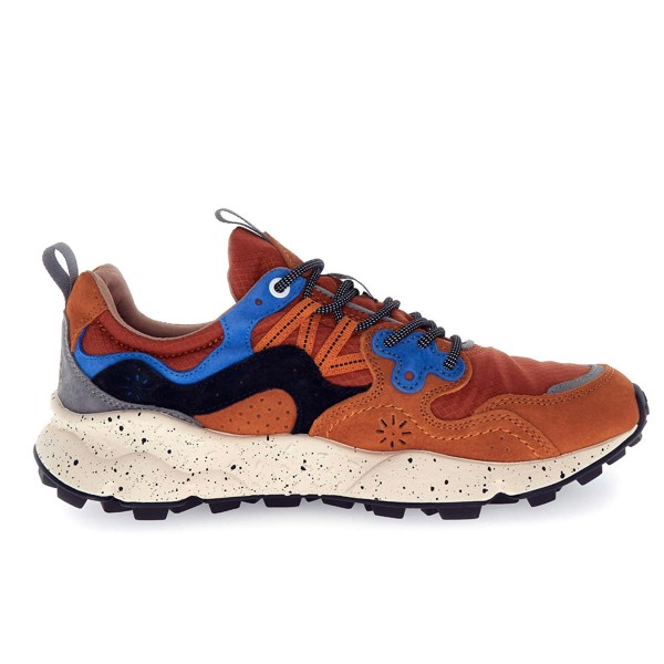 Flower Mountain Yamano 3 Trainers - Warm Coral/Deep Blue/Black
