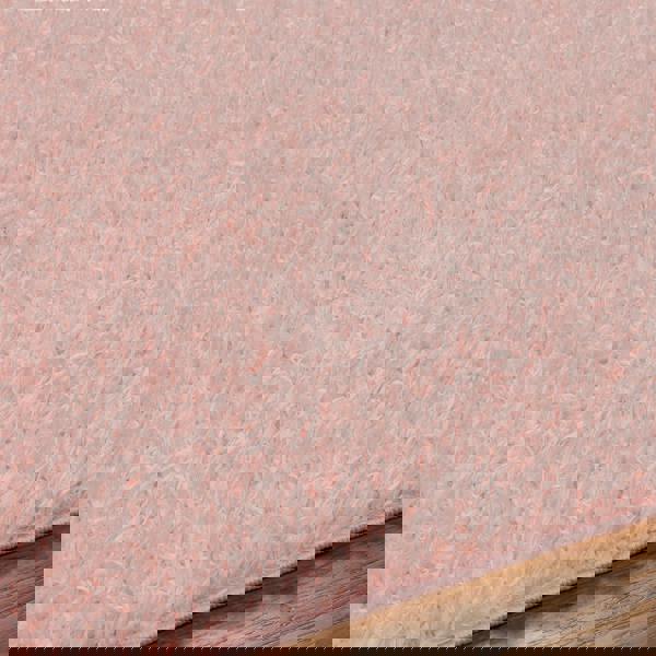 Livabliss Moda Shag-Solid Color Pink Plush Soft Pile Rug