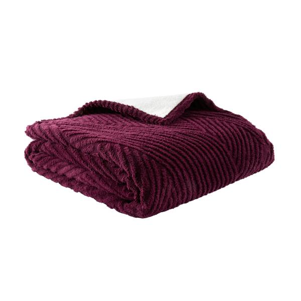 Catherine Lansfield Heat Buddy Cosy Super Thermal Blanket Bedspread Plum