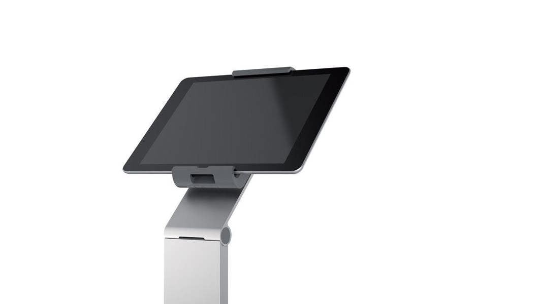 Durable Aluminium Tablet Holder iPad Floor Exhibition Stand | Rotates & Locks