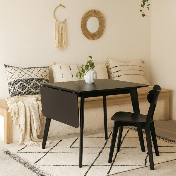 Wyld Haus Saffron Extending Black Wooden Dining Table