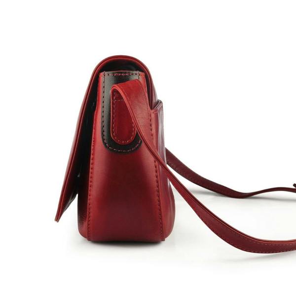 Side  view of Bordeaux Leather Shoulder bag