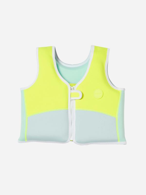 Sunnylife Kids Neon Salty the Shark Swim Vest in Yellow