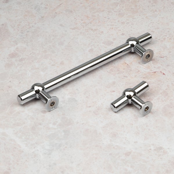 Handle & Home Polished Chrome T-Bar Handle and Knob