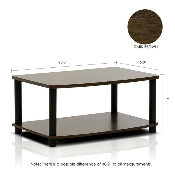 WALPLUS Turn N Tube No Tools | Modern Furniture Piece for Stylish and Functional Home Use | 2 Tier Elevated TV Stands, Dark Brown/Black