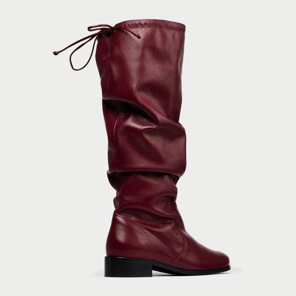 Natalie burgundy boots back/side view