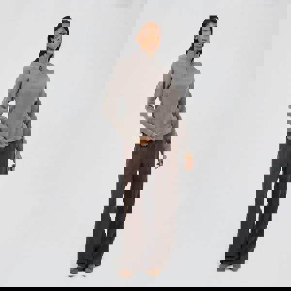 Brave Soul Brown Quarter Zip Polar Fleece Sweatshirt - Brown Image 3